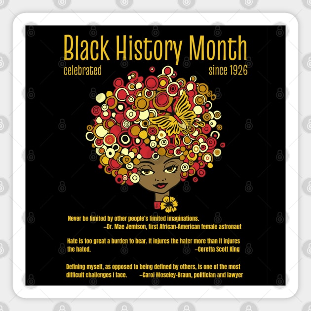 Black History Month, beautiful woman retro Magnet by HolidayBug